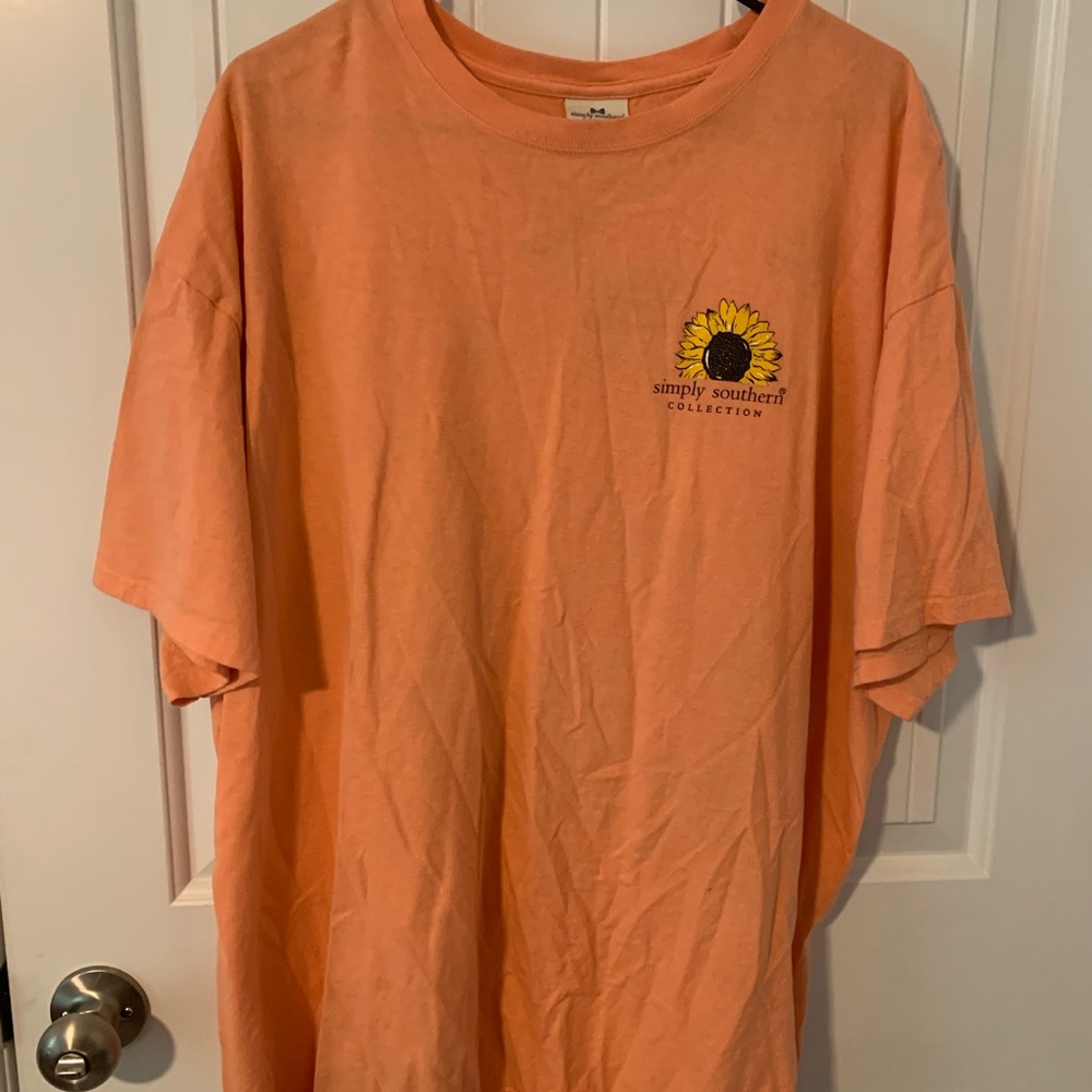 Coral Sunflower / Teacher XXL Simply Southern T-Shirt